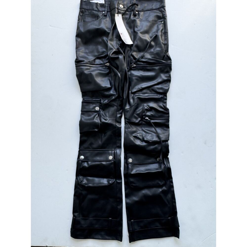 First Row WOMENS WIDE LEATHER CARGO PANTS 34/35
